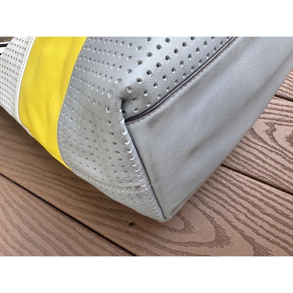 Coach Legacy Perforated Stripe Duffle Convertible Bag 22412 lemon multi (220 - Picture 8 of 11